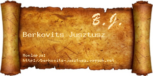 Berkovits Jusztusz névjegykártya